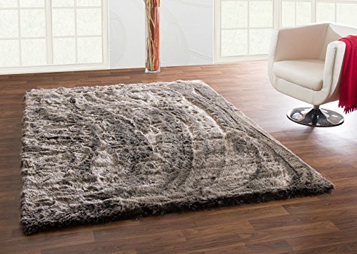 Hochflor Teppich Senja XL Fellimitat in Weiß, Ökotex Zertifiziert, Größe: 70x140 cm