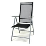 Klappstuhl Aluminium Gartenstuhl komfortbreite Alu Campingstuhl verstellbar schwarz Metall