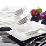 Malacasa, Serie Mario, Cremeweiß Porzellan Tafelservice 12 tlg. Set Geschirrset Kombiservice mit je 6 Speiseteller, 6 Suppenteller für 6 Personen Malacasa, Serie Mario, Cremeweiß Porzellan Tafelservice 12 tlg. Set Geschirrset Kombiservice mit je 6 Speiseteller, 6 Suppenteller für 6 Personen