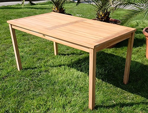 ECHT TEAK Gartentische Holztisch Tisch in verschiedenen größen Serie: ALPEN von AS-S, Größe:150x80 cm