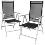 TecTake 2er Set Aluminium Klappstuhl Gartenstuhl verstellbar mit Armlehnen silber/schwarz TecTake 2er Set Aluminium Klappstuhl Gartenstuhl verstellbar mit Armlehnen silber/schwarz
