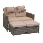 greemotion Love Seat aus Stahl und Polyethylengeflecht mit stufenlos verstellbarer Rückenlehne, Maße:  ca. 121 x 86 x 99 cm