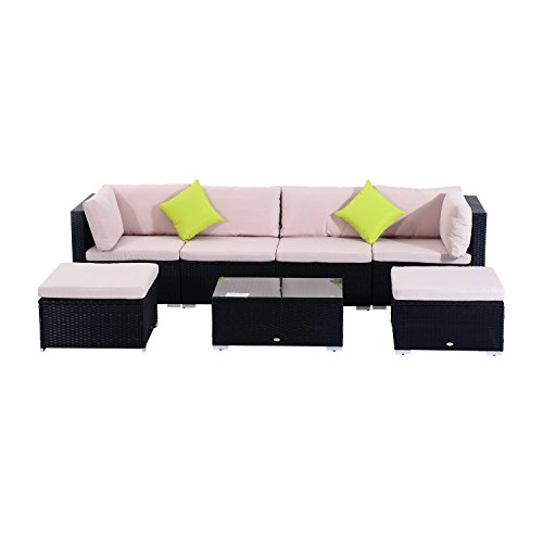 Outsunny® Poly-Rattan Gartenmöbel 21tlg. Rattan Garten-Set Sitzgruppe Loungeset Loungemöbel Gartengarnitur Sofa inkl. Sitzkissen
