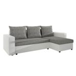 Ecksofa Top Lux! Sofa Eckcouch Couch! mit Schlaffunktion und zwei Bettkasten! Ottomane Universal, L-Form Couch Schlafsofa Bettsofa Farbauswahl (Soft 017 + Lawa 05)