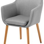 AC Design Furniture 60350 Armstuhl Trine, 58 x 58 x 84 cm, Sitz/Rücken Stoff Corsica, hellgrau