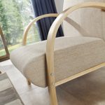 i-flair® - Polstersessel, Einzelsofa, Lounge Sessel mit hochwertigem gepolsterten Stoffbezug - BEIGE SANDFARBE NATUR