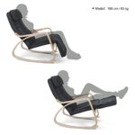 Songmics Sessel Lounge Schaukelstuhl 5-fach verstellbares Fußteil Belastbarkeit 150 kg grau LYY10G