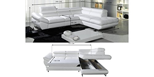 Polsterecke Sofa FABIO Wohnlandschaft mit Schlaffunktion Schlafsofa Schlafcouch Kunstleder Webstoff Polsterecke Sofa FABIO Wohnlandschaft mit Schlaffunktion Schlafsofa Schlafcouch Kunstleder Webstoff