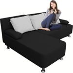 VCM Ecksofa / Couch mit Schlaffunktion / Stoff oder Kunstleder Schwarz