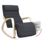 Songmics Sessel Lounge Schaukelstuhl 5-fach verstellbares Fußteil Belastbarkeit 150 kg grau LYY10G