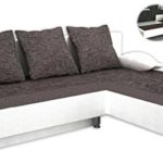 VCM 904088 Ecksofa "Stylosa" Kunstleder Couch mit Schlaffunktion, weiß