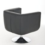 CLP Design Leder-Loungesessel COLORADO im Retro-Stil, rund, drehbar schwarz