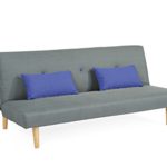 Schlafsofa Couch Sofabett mit 2 Kissen 3 Sitzer Sofa Klappsofa