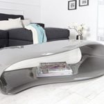DuNord Design Couchtisch Sofatisch GRAVITY grau 110cm hochglanz Fiberglas Design Lounge Tisch