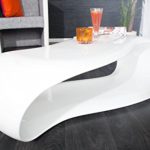 DuNord Design Couchtisch Sofatisch GRAVITY weiß 110cm hochglanz modern Fiberglas Design Lounge Tisch