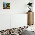 Side-Board in weiß Hochglanz aus MDF-Holz mit 3 Türen 170x45 cm fürs Wohnzimmer | Tiro | Modernes Low-Board 3-türig | Design Kommode weiss lackiert 170cm x 45cm dekoriert Ihr Schlafzimmer