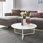 WOHNLING Design:ouchtisch MDF Holz weiß matt Gestell Metall ø¸ 80 cm | Wohnzimmertisch lackiert Sofatisch modern | Kaffeetisch rund Loungetisch WOHNLING Design:ouchtisch MDF Holz weiß matt Gestell Metall ø¸ 80 cm | Wohnzimmertisch lackiert Sofatisch modern | Kaffeetisch rund Loungetisch