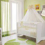 Polini Kids Babybett Kombi-Kinderbett Simple 140 x 70 cm in verschiedenen Farben (Weiß)