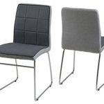 AC Design Furniture 62974 Stuhl Ryan, 4-er Set, dunkelgrau, Rücken hellgrau, Keder schwarz