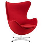 Sessel Stuhl Retro DIXON EGG Gepolstert Armlehnenstuhl Kaschmir Design Vetrostyle rot