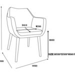 AC Design Furniture 59098 Armstuhl Trine, 58 x 58 x 84 cm, Sitz/Rücken lederlook vintage hell grau PU