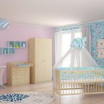 Polini Kids Babyzimmer Kinderzimmer komplett Set Ahorn/Natur 4-teilig mit Babybett, Wickelkommode, Kinderkleiderschrank, Standregal