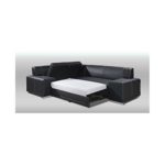 JUSTyou Vera Verso Ecksofa Polsterecke Schlafsofa Kunstleder Schwarz (HxBxL): 73x175x265 cm Ottomane links