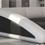 SAM® Sofa Garnitur schwarz / weiß / weiß Ciao rechts 205 x 355 x 250 cm designed by Ricardo Paolo Wohnlandschaft futuristisch Wohnzimmer Sofa Landschaft pflegeleichte Oberfläche