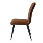 Damiware Willow Chairs set of 2 | Dining chairs | Leatherlook fabric with Metal legs (Cognac)