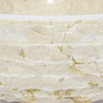 DIVERO Aufsatz-Waschbecken Sanremo Handwaschbecken Waschschale Marmor Natur-Stein poliert rund beige creme