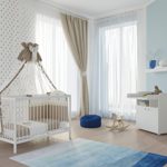 Polini Kids Babyzimmer Set mit Babybett/Gitterbett und Wickelkommode inclusive Matratze in verschiedenen Farben (Weiß)