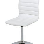 AC Design Furniture 48945 Esszimmerstuhl 2-er Set Sander, Bezug Kunstleder weiß , Gestell Metall verchromt, 360 Grad drehbar