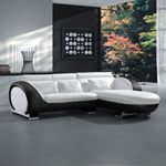 SAM® Ecksofa Vigo Combi 1 242 x 181 cm Weiß Weiß Schwarz rechts Polsterecke Wohnzimmer Couch Sofa