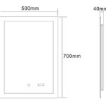 Design LED-Beleuchtung Badspiegel GS084D Dimmbar Lichtspiegel Wandspiegel mit Touch-Schalter Digitaluhr Tageslichtweiß (50 x 70 cm)