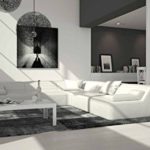 Polster-Ecke mit Kunstleder Bezug weiß 270x270 cm | Catoca-L | Design Sofa-Garnitur in L-Form | Eck-Sofa für Wohnzimmer weiss 270cm x 270cm