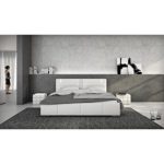 Innocent Polsterbett aus Kunstleder weiß 180x200cm mit LED und Lautsprecher Century mit Lattenrost