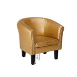 CCLIFE Chesterfield lounge Sessel - Klassisches Design Mit Hochwertige Qualität Für Wohnzimmer, Esszimmer, Büro, 2 jahre Garantie, Farbwahl, Farbe:Gold
