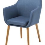 AC Design Furniture 59329 Armstuhl Trine, 58 x 58 x 84 cm, Sitz/Rücken Stoff Corsica dunkel blau