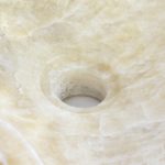 DIVERO Handwaschbecken Aufsatzwaschbecken Naturstein Waschbecken Waschschale creme weiß Onyx Findling Unikat