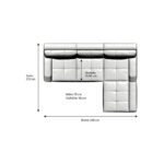 Polster-Ecke mit Kunstleder Bezug grau / weiß 240x235 cm | Varegua-L | Design Sofa-Garnitur in L-Form Recamiere rechts | Eck-Couch für Wohnzimmer grau / weiss 240cm x 235cm