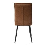 Damiware Willow Chairs set of 2 | Dining chairs | Leatherlook fabric with Metal legs (Cognac)