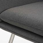 CLP Design Edelstahl Lounge-Sessel CARACAS, Stoffbezug, Polsterstärke 6 cm, Sitzhöhe 40 cm Dunkelgrau