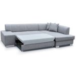 JUSTyou Fabio Ecksofa Polsterecke Schlafsofa Kunstleder (HxBxT): 73x268x167 cm Weiß Ottomane rechts