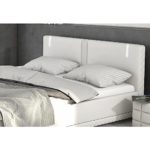 Innocent Polsterbett aus Kunstleder weiß 180x200cm mit LED und Lautsprecher Caspani mit Matratze