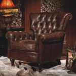 Vintage Echtleder Chesterfield Ledersessel Braun Design Lounge Ohrensessel Leder Club Sessel 449