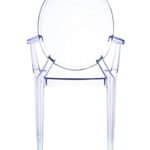Damiware Spirit 4er set Design Stuhl mit Armlehnen transparent - wohnzimmerstuhl esszimmerstuhl hochwertige Verarbeitung, komfortables Sitzen, Für Außen und Innen geeignet. (Transparent)