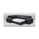 JUSTyou Vera Verso Ecksofa Polsterecke Schlafsofa Kunstleder Schwarz (HxBxL): 73x175x265 cm Ottomane links