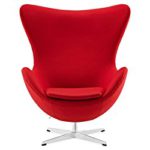 Sessel Stuhl Retro DIXON EGG Gepolstert Armlehnenstuhl Kaschmir Design Vetrostyle rot