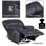 Fernsehsessel aus Kunstleder Relaxsessel TV Sessel in Leder Optik schwarz