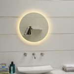 Design LED-Beleuchtung Badspiegel Wandspiegel Lichtspiegel GS047N rund 60cm (warmweiß)